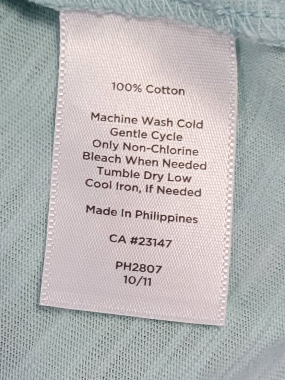Talbots Aqua Blue Cotton Short Sleeve T Shirt Size Medium (Small) - Picture 7 of 8